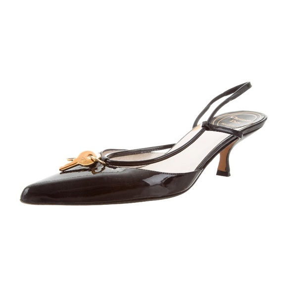 Christian Dior Souliers Black Patent with Lock&Key - Picture 2 of 3